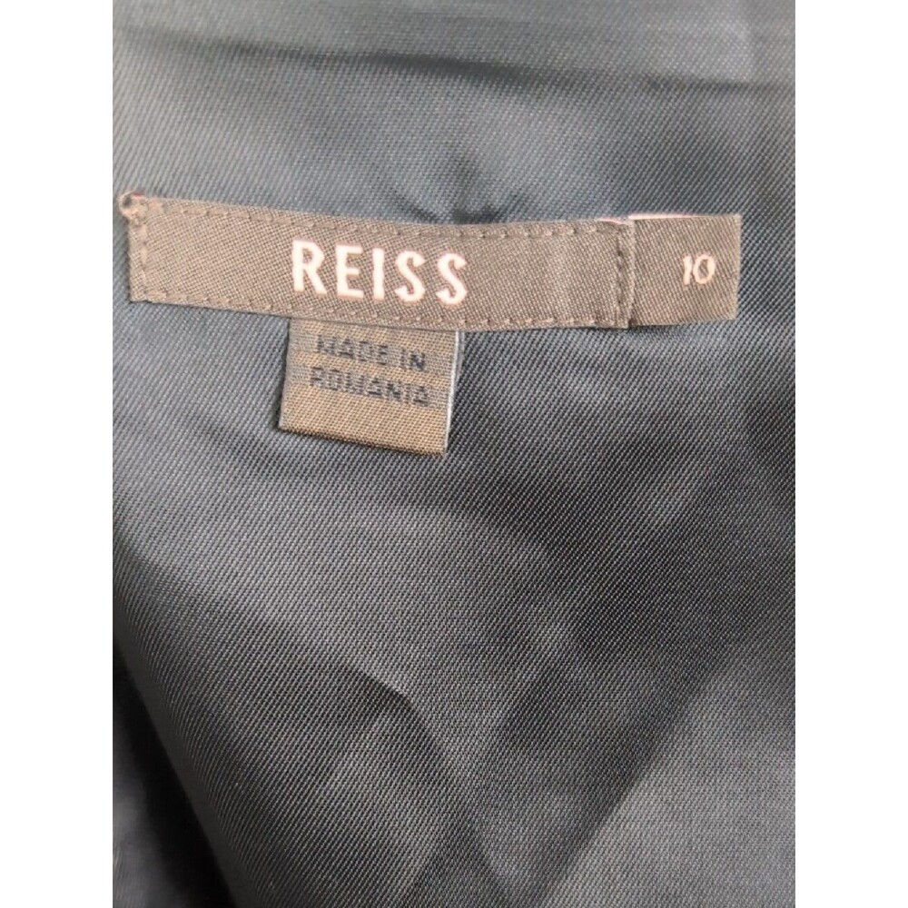 Reiss | Black Wool Midi Dress with Elbow Sleeves and Front Button Detail | 10 - Picture 3 of 9